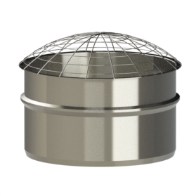 100mm/4" Twin Wall Top Stub With Mesh