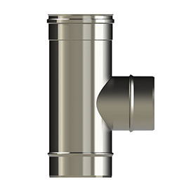130mm/5" Twin Wall  90° Reducing Tee with 100mm branch
