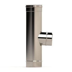 130mm/5" Single Wall  90° Reducing Tee with 100mm branch