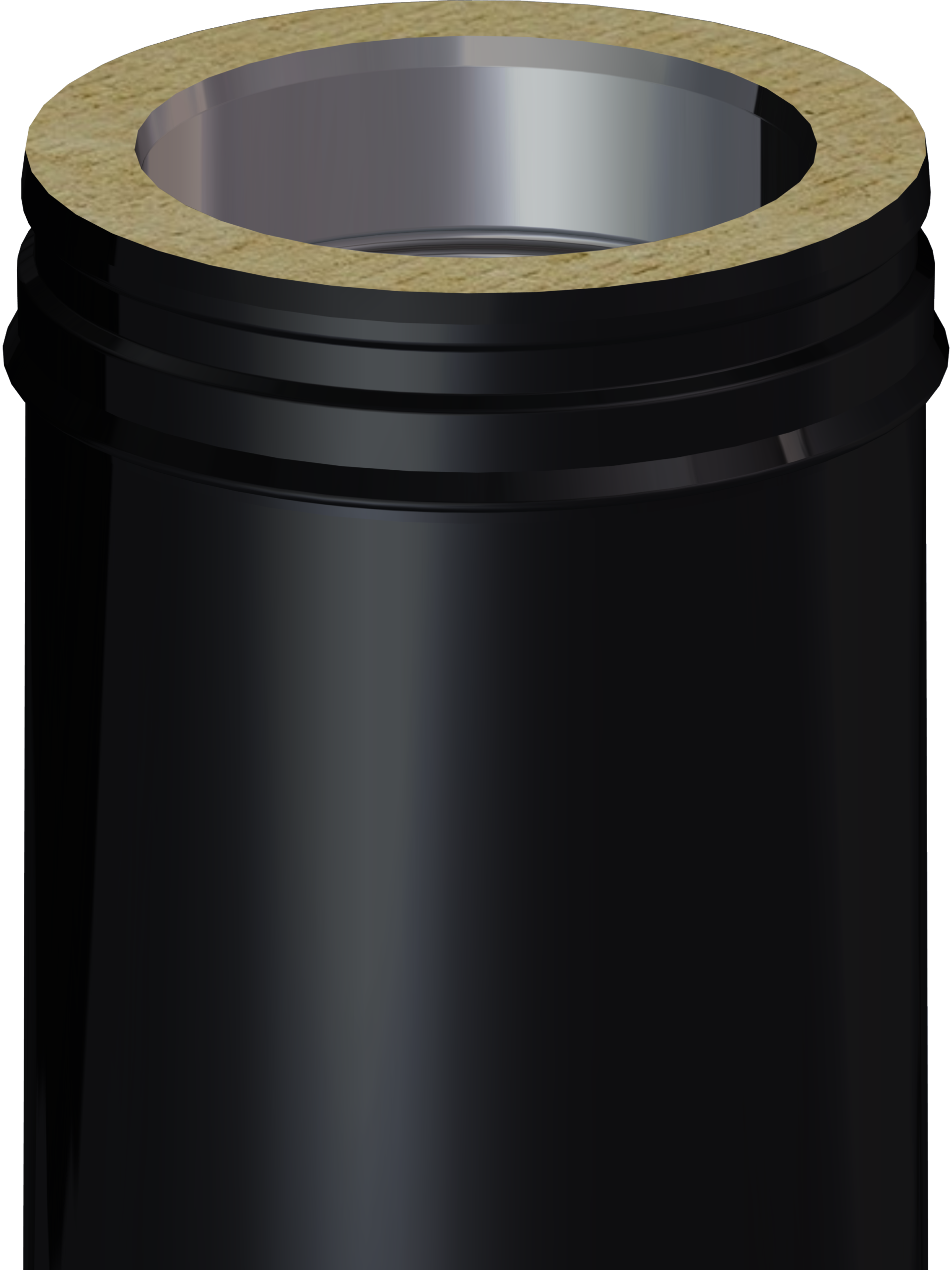 100mm/4" 1000mm Twin Wall Length Flue Pipe - Matt Black