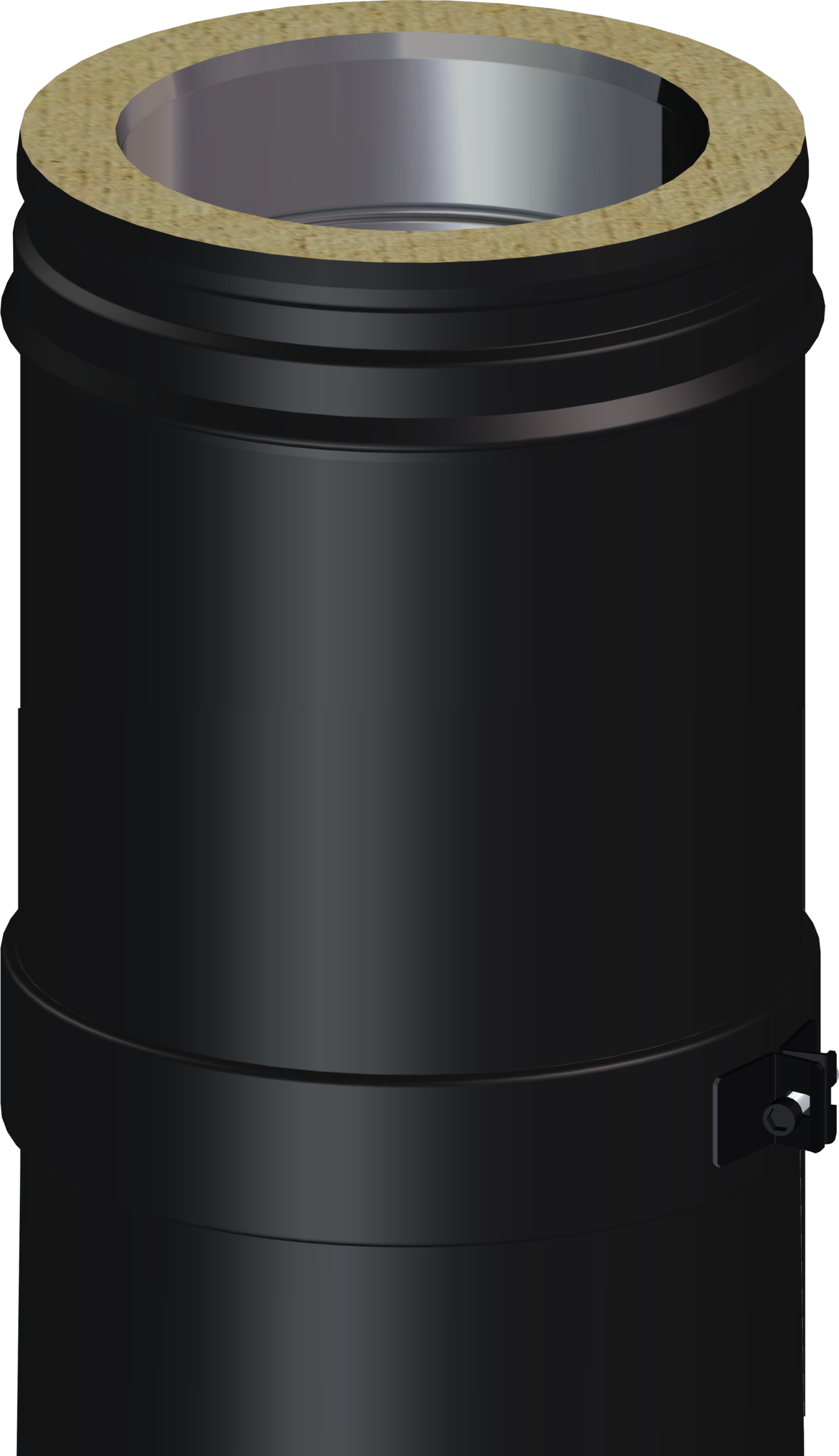 100mm/4" Twin Wall Long Adjustable Length Flue Pipe - Matt Black