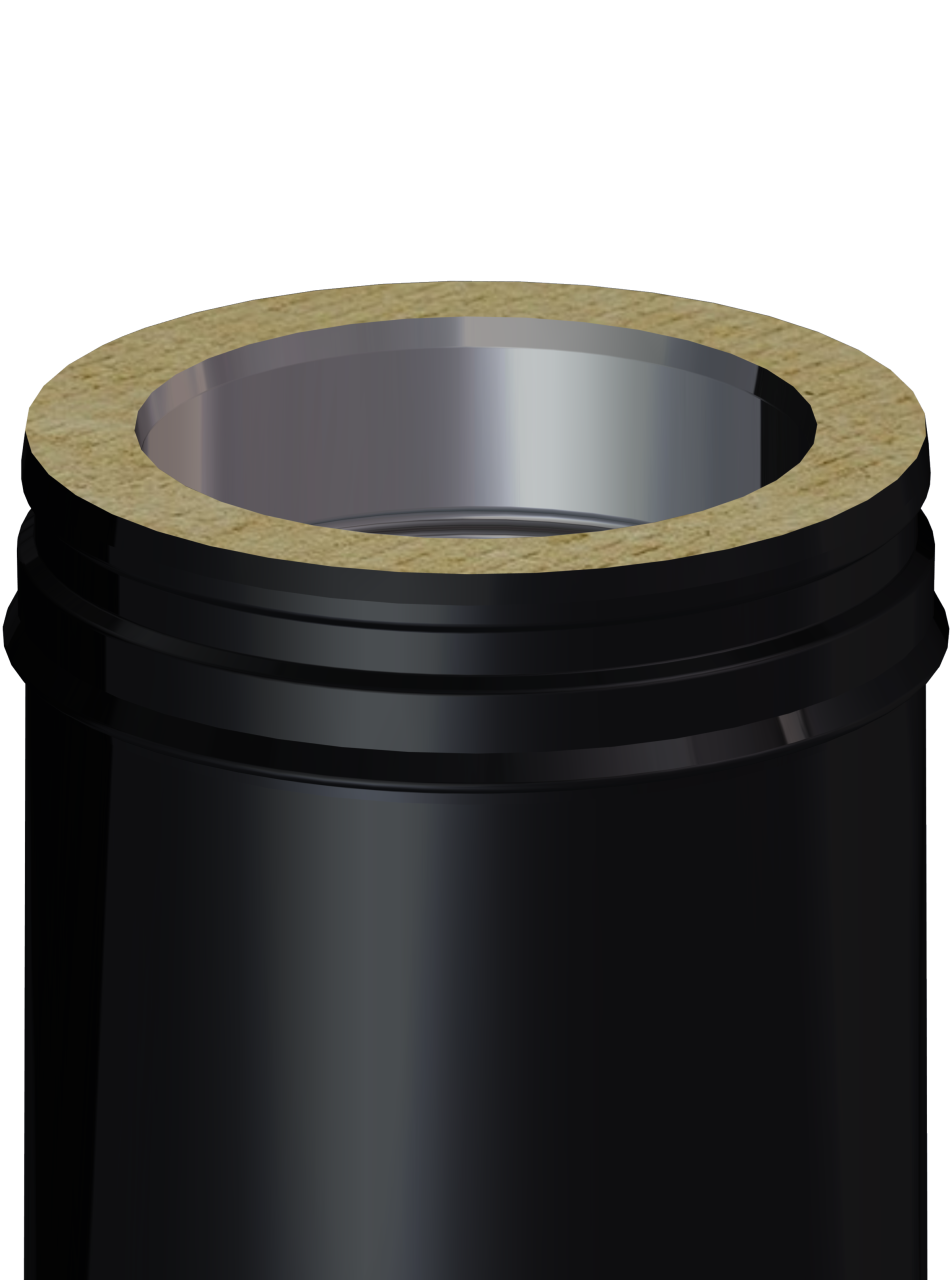 100mm/4" 500mm Twin Wall Length Flue Pipe - Matt Black