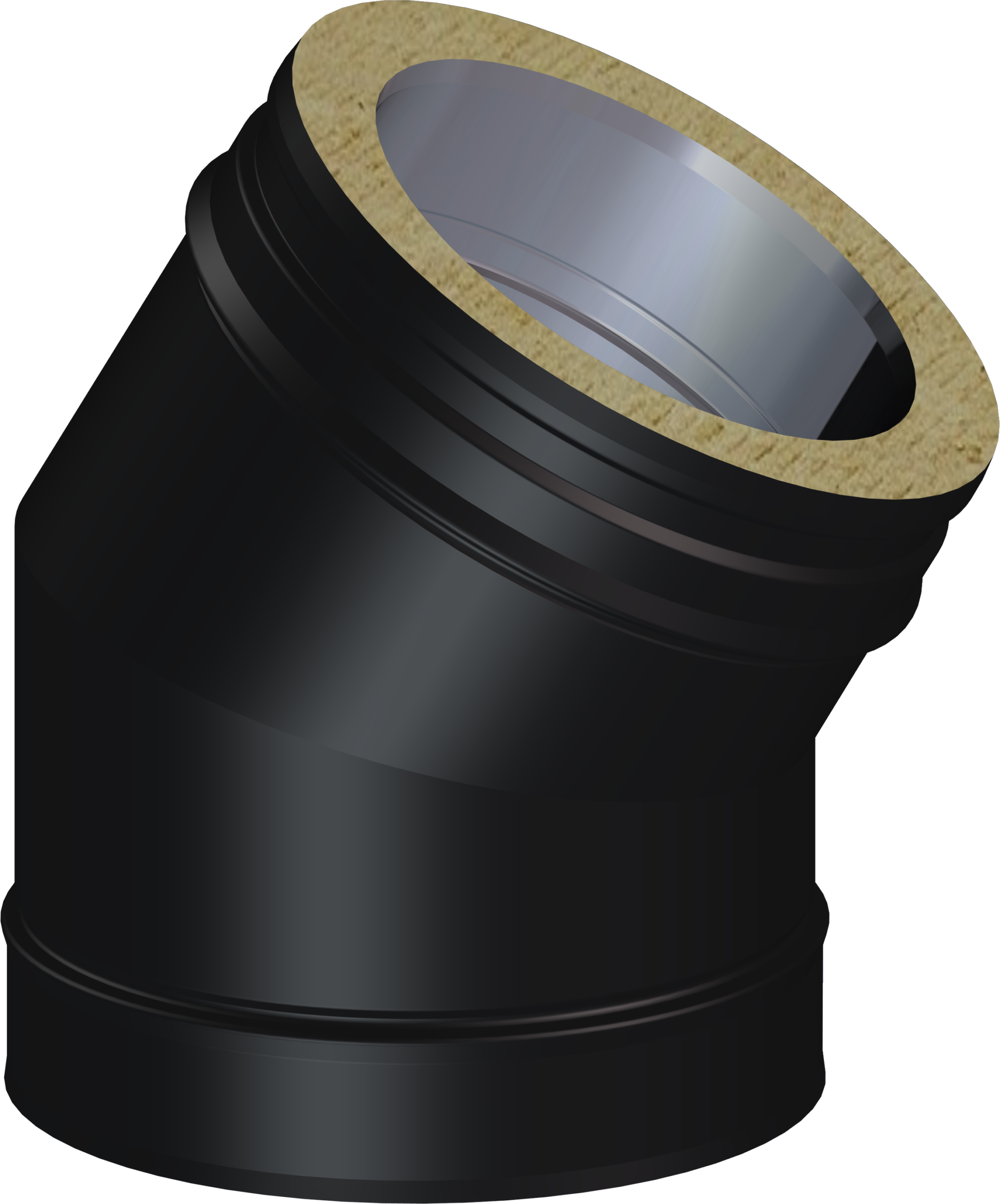 100mm/4" Twin Wall 30° Elbow - Matt Black