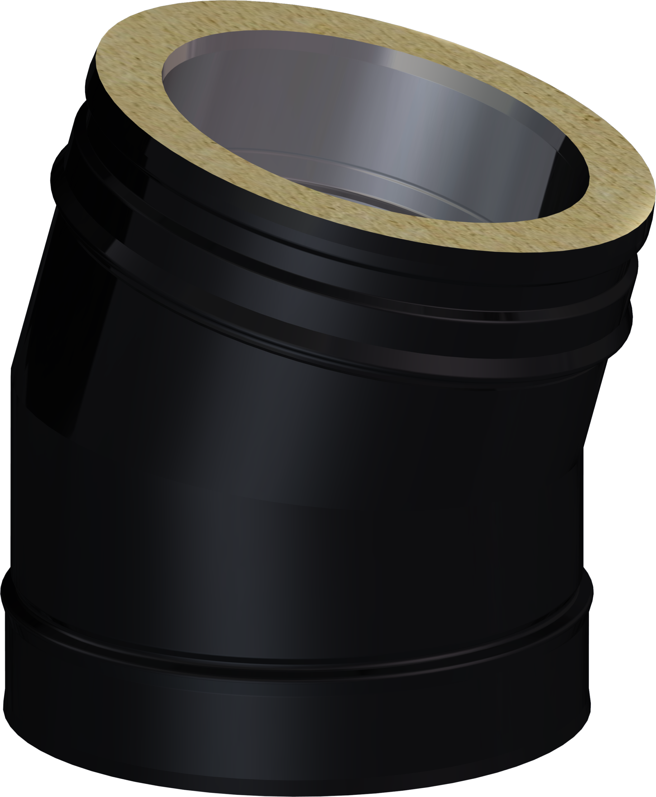 150mm/6" Twin Wall 30° Elbow - Matt Black