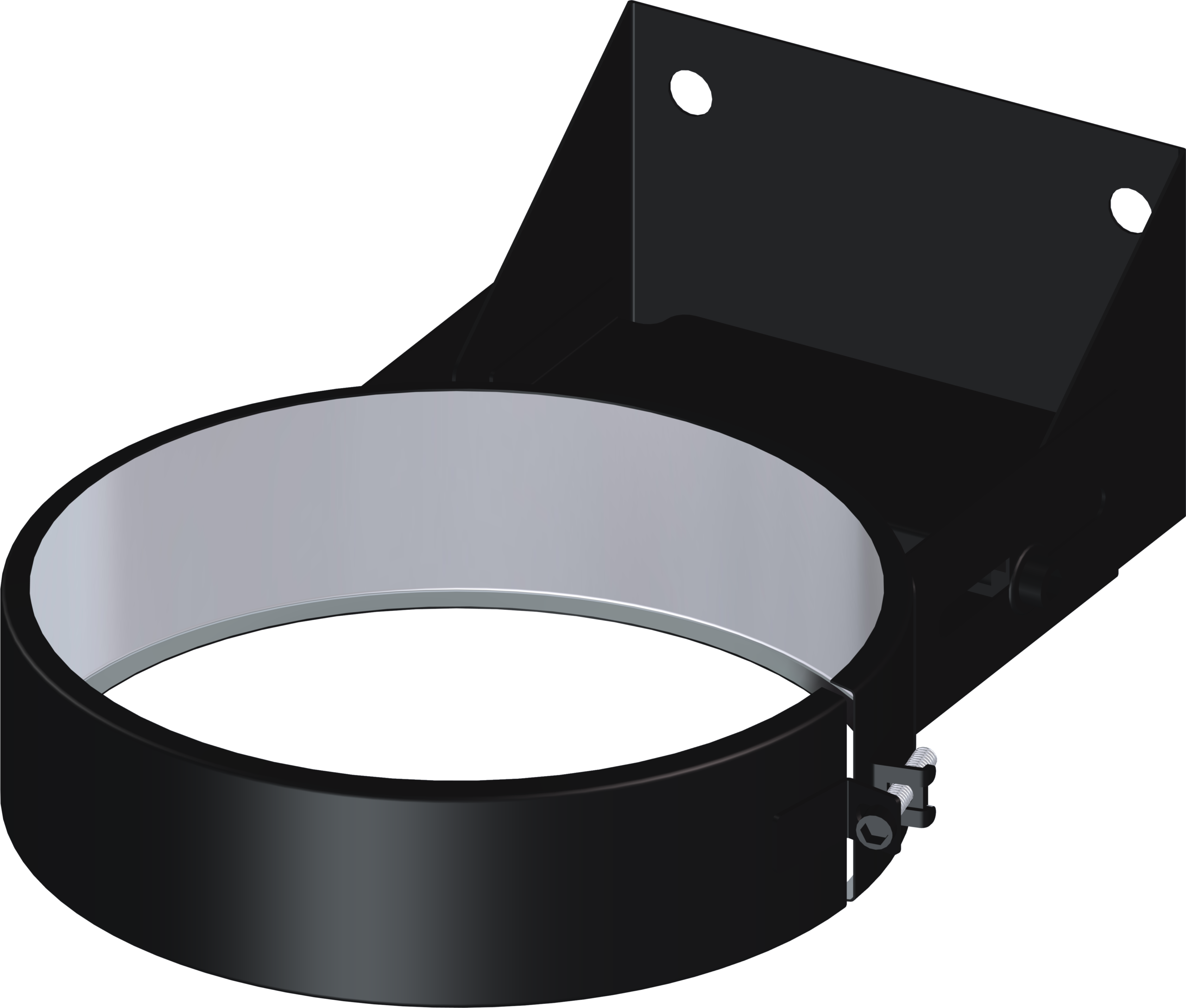 100mm/4" Twin Wall Adjustable Wall Band (70mm-120mm) - Matt Black
