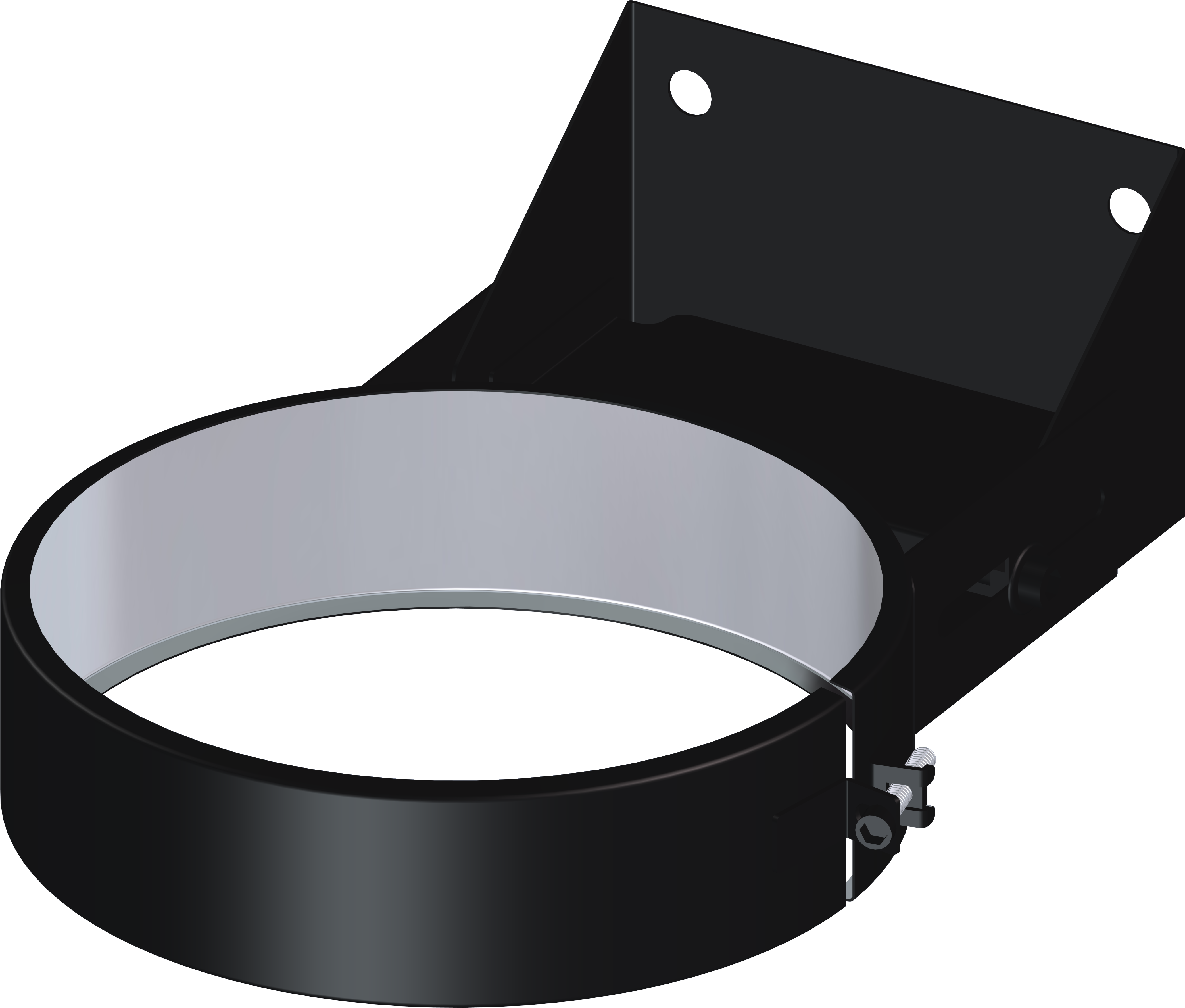 100mm/4" Twin Wall Adjustable Wall Band (70mm-120mm) - Matt Black