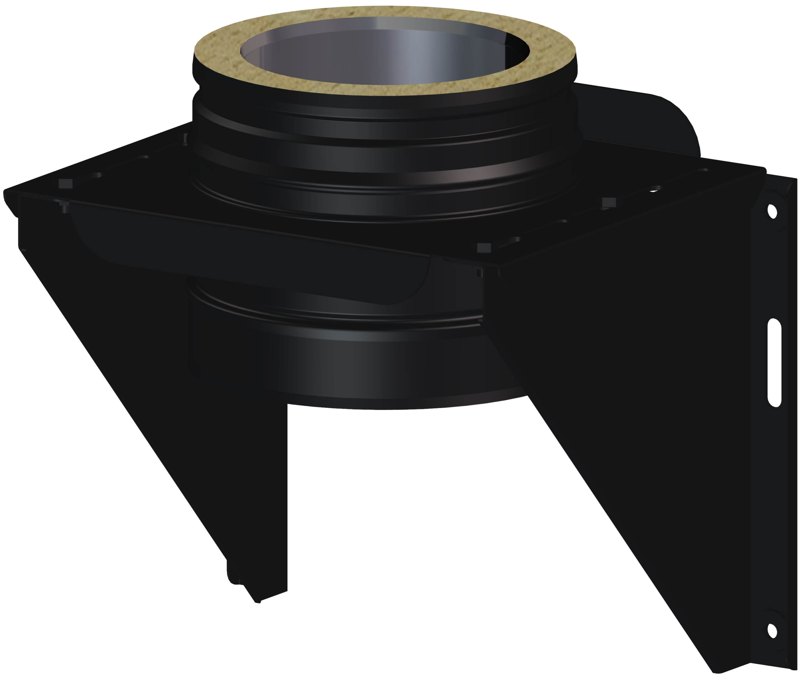 130mm/5"  Twin Wall Adjustable Base Support - Matt Black