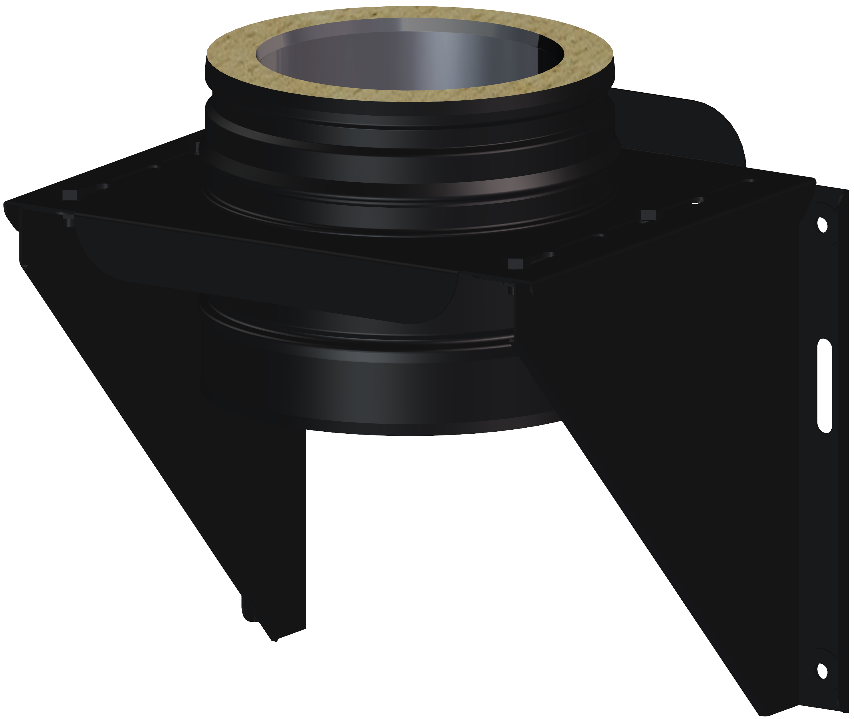 130mm/5"  Twin Wall Adjustable Base Support - Matt Black